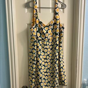 Diane Von Furstenberg Dress Women 16 Yellow Floral